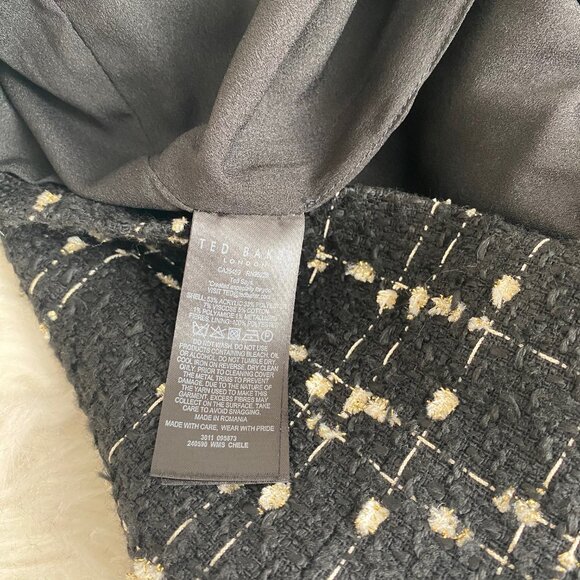 TED BAKER CHARRA METALLIC TWEED BOUCLE JACKET + Matching Skirt Set - Picture 16 of 16